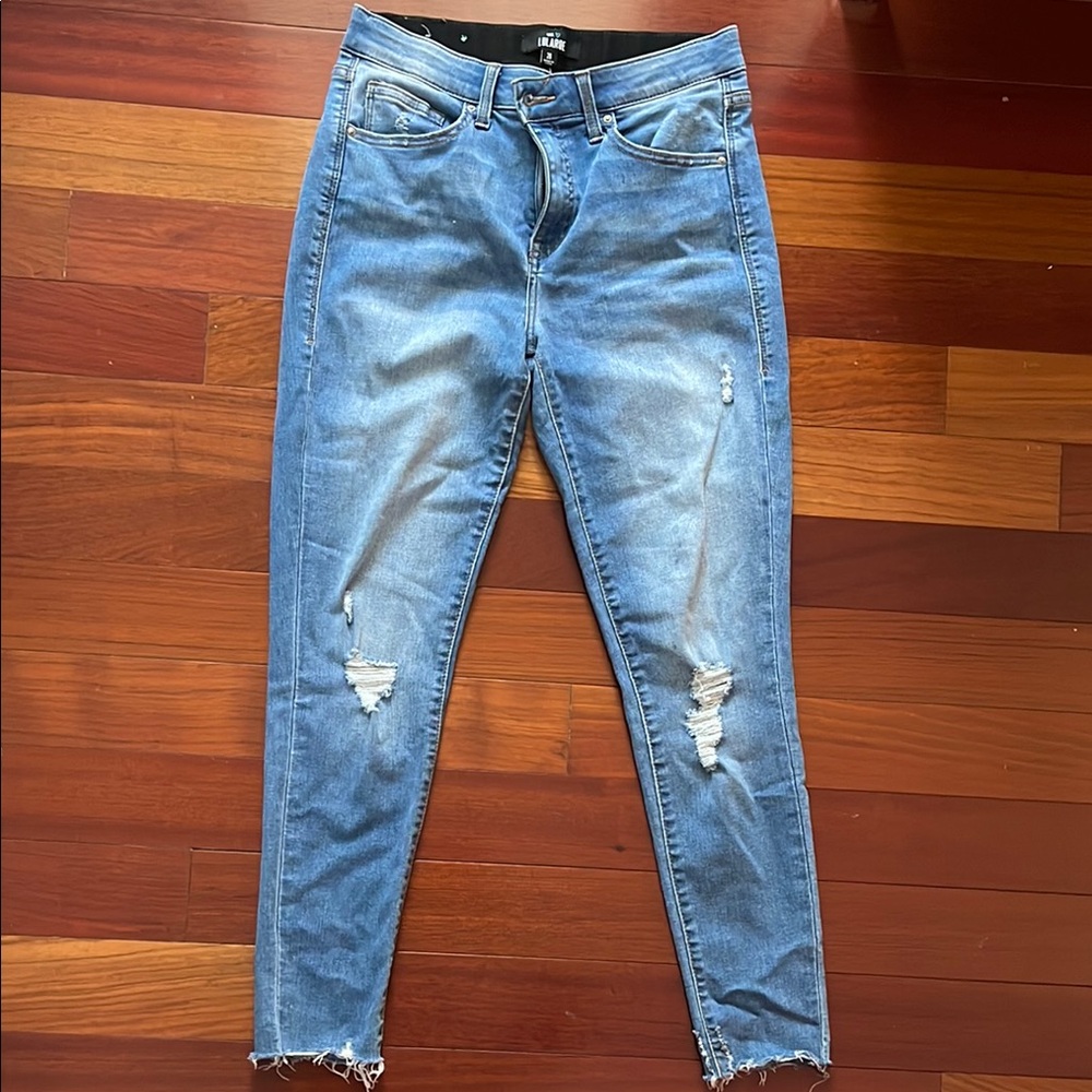 Lularoe Light Blue Distressed Ankle Cropped Jeans size 28